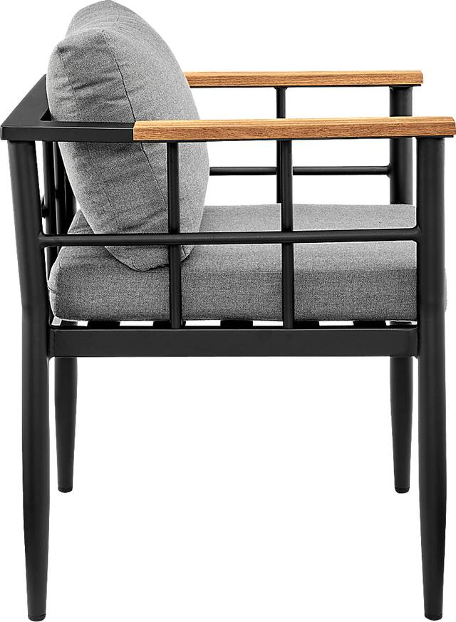 Outdoor Aurania Black Arm Chair, Set of 2 - Thumbnail - Image 5