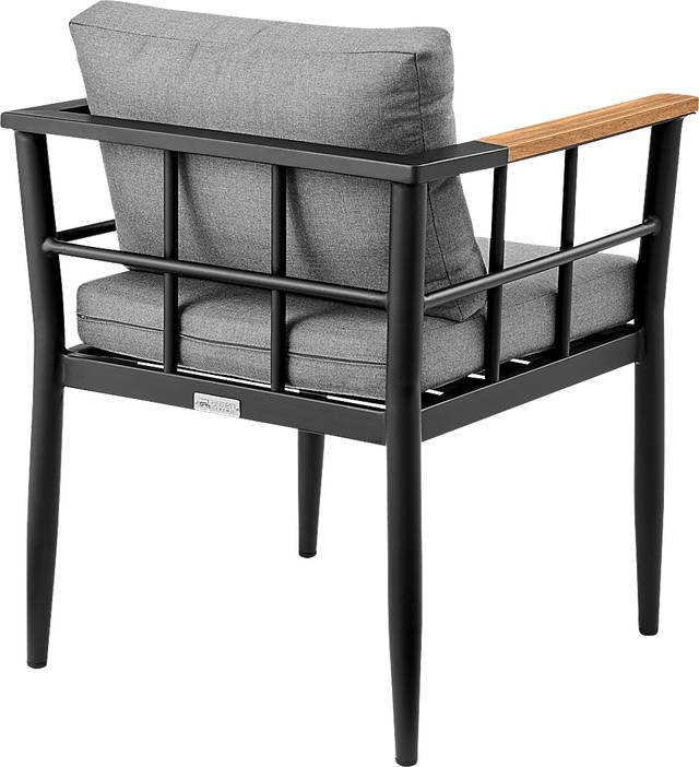 Outdoor Aurania Black Arm Chair, Set of 2 - Thumbnail - Image 6