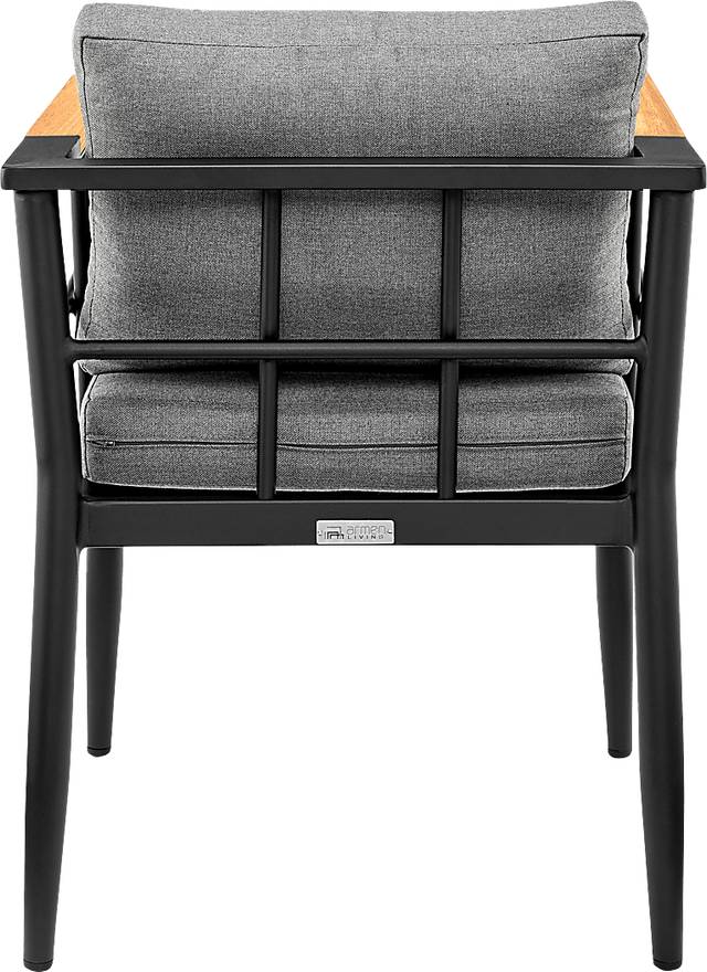 Outdoor Aurania Black Arm Chair, Set of 2 - Thumbnail - Image 7