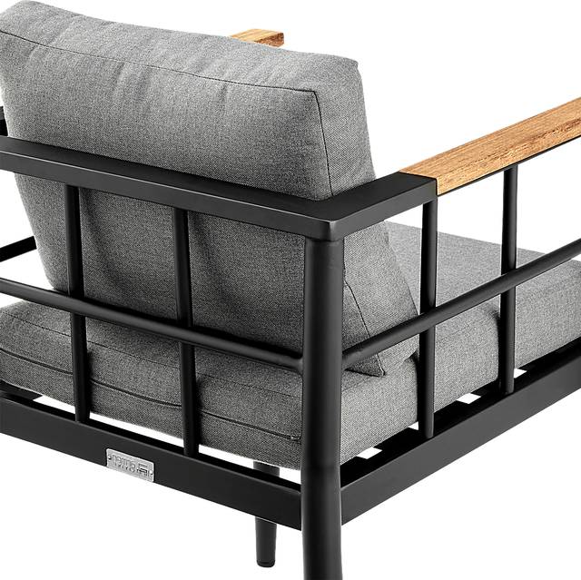 Outdoor Aurania Black Arm Chair, Set of 2 - Thumbnail - Image 9