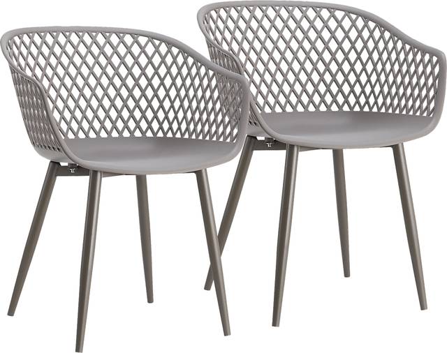 Auraria Gray Outdoor Arm Chair, Set of 2 - Thumbnail - Image 1