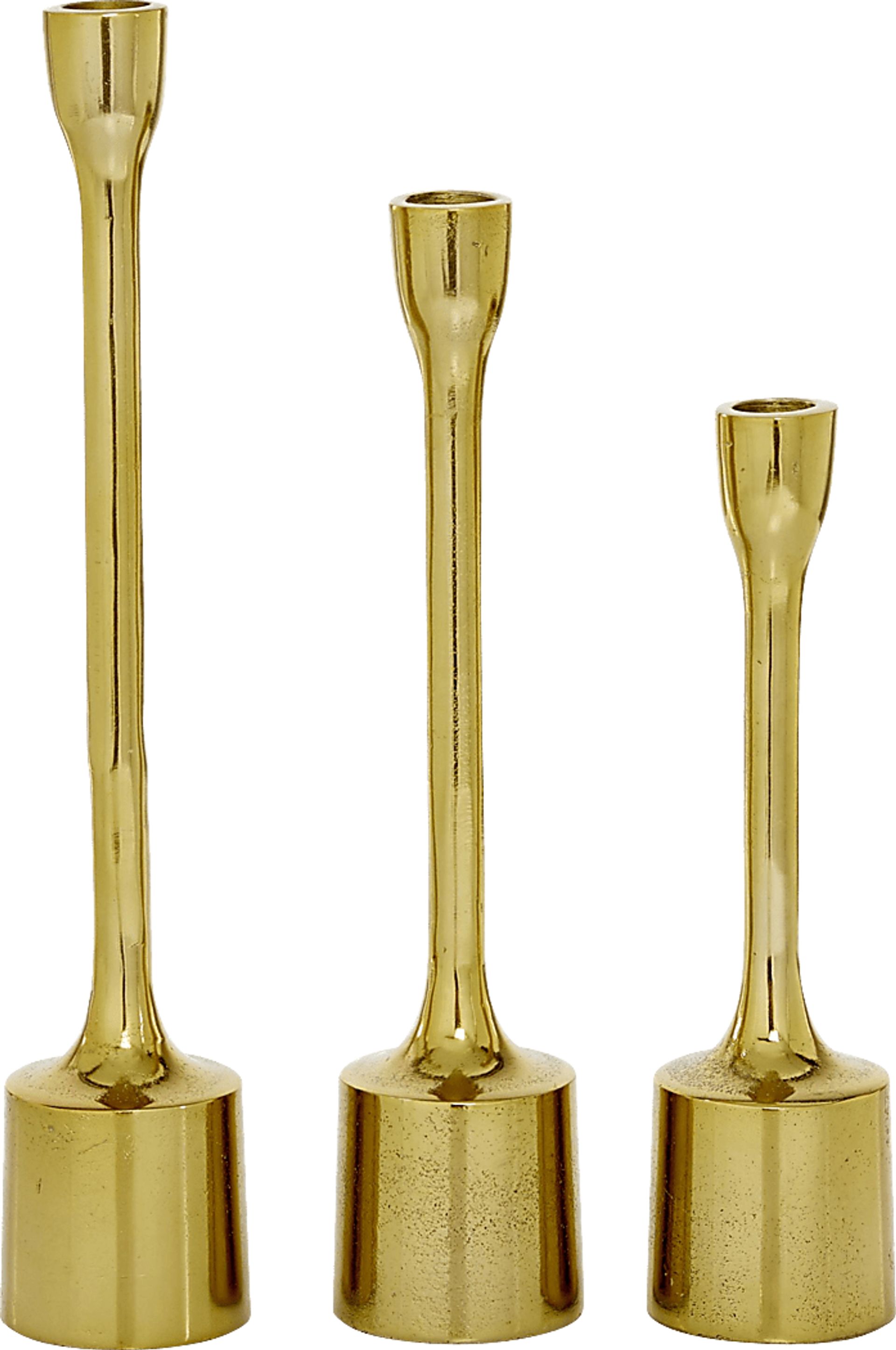 Aureline Gold Candle Holder, Set of 3 - Image 2