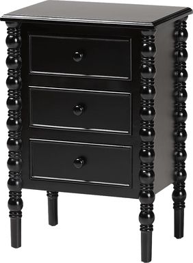 Aurich Black 3-Drawer End Table
