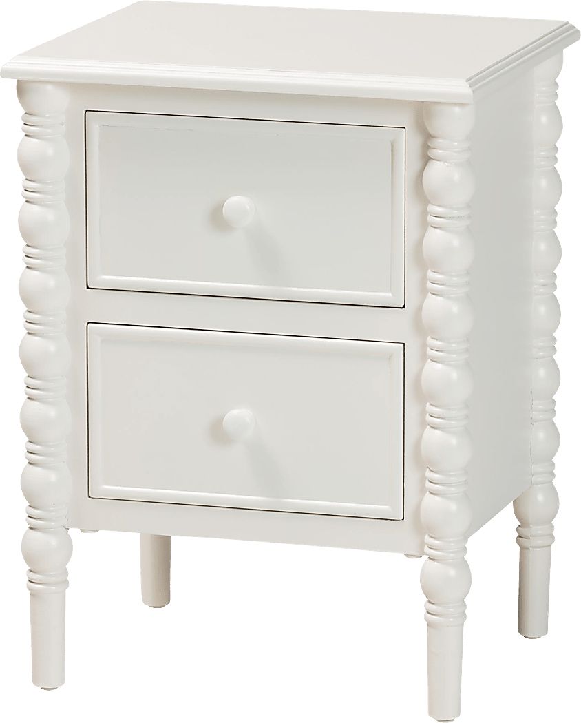 Aurich White 2-Drawer End Table