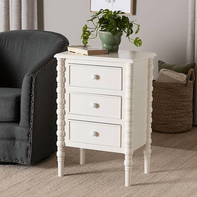 Aurich White 3-Drawer End Table - Thumbnail - Image 3