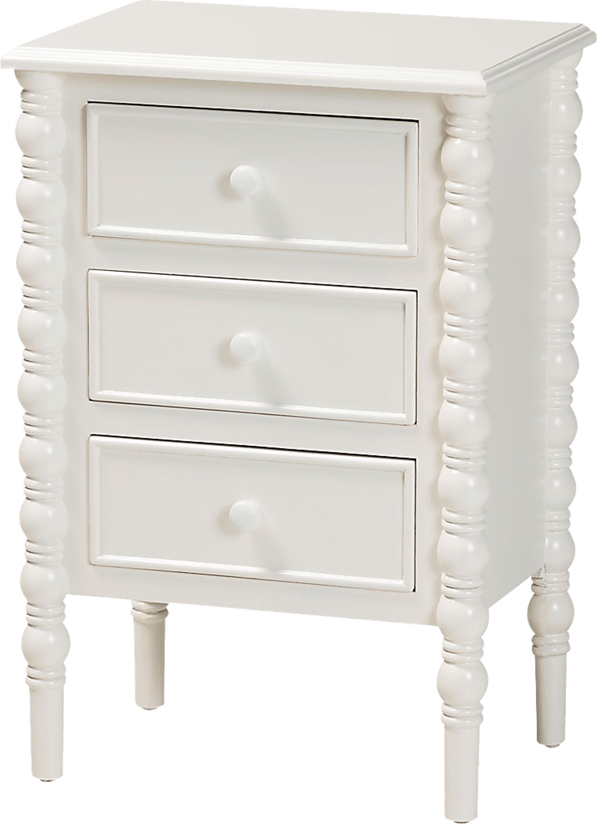 Aurich White 3-Drawer End Table - Image 1