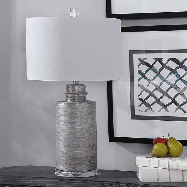 Aurora Circle Silver Lamp - Thumbnail - Image 2