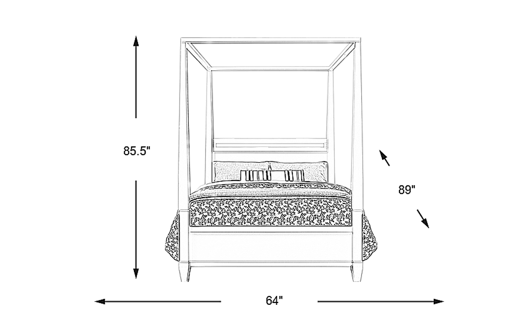 Aurora Heights White 3 Pc Queen Canopy Bed