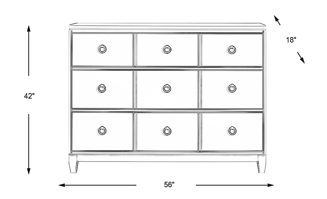 Aurora Heights White Dresser