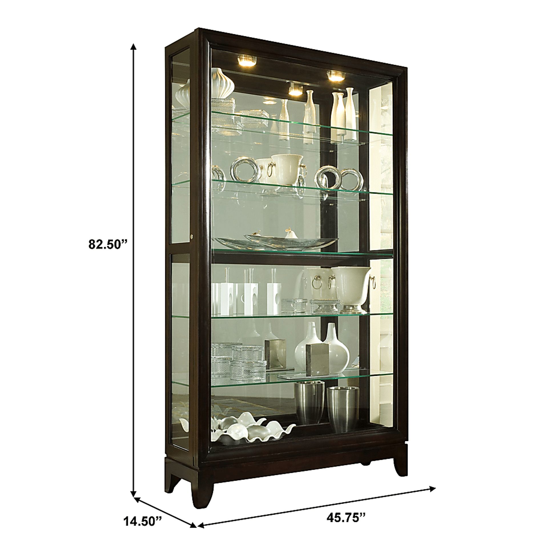Aurtan Brown Curio Cabinet - Image 4