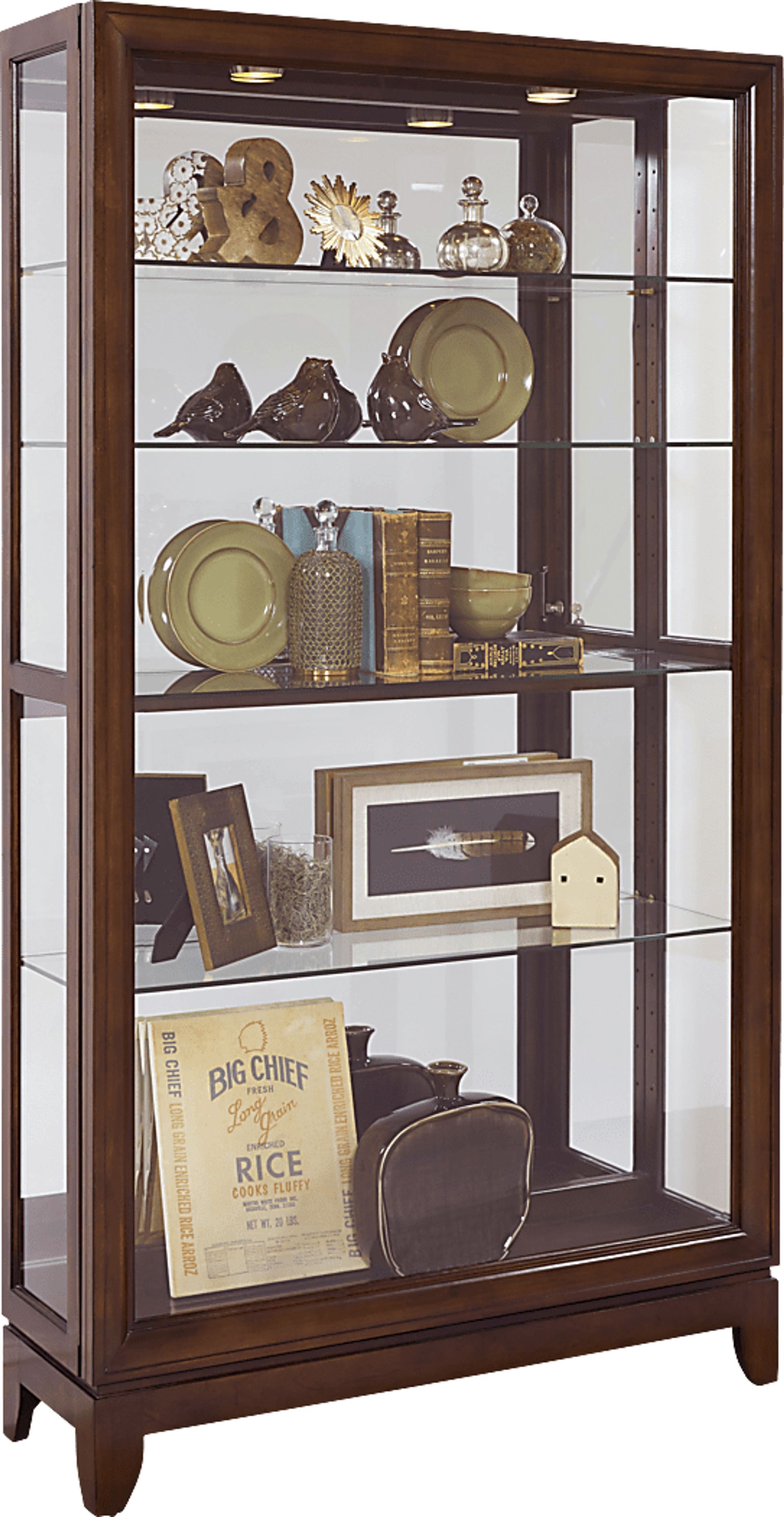 Aurtan Brown Curio Cabinet - Image 8