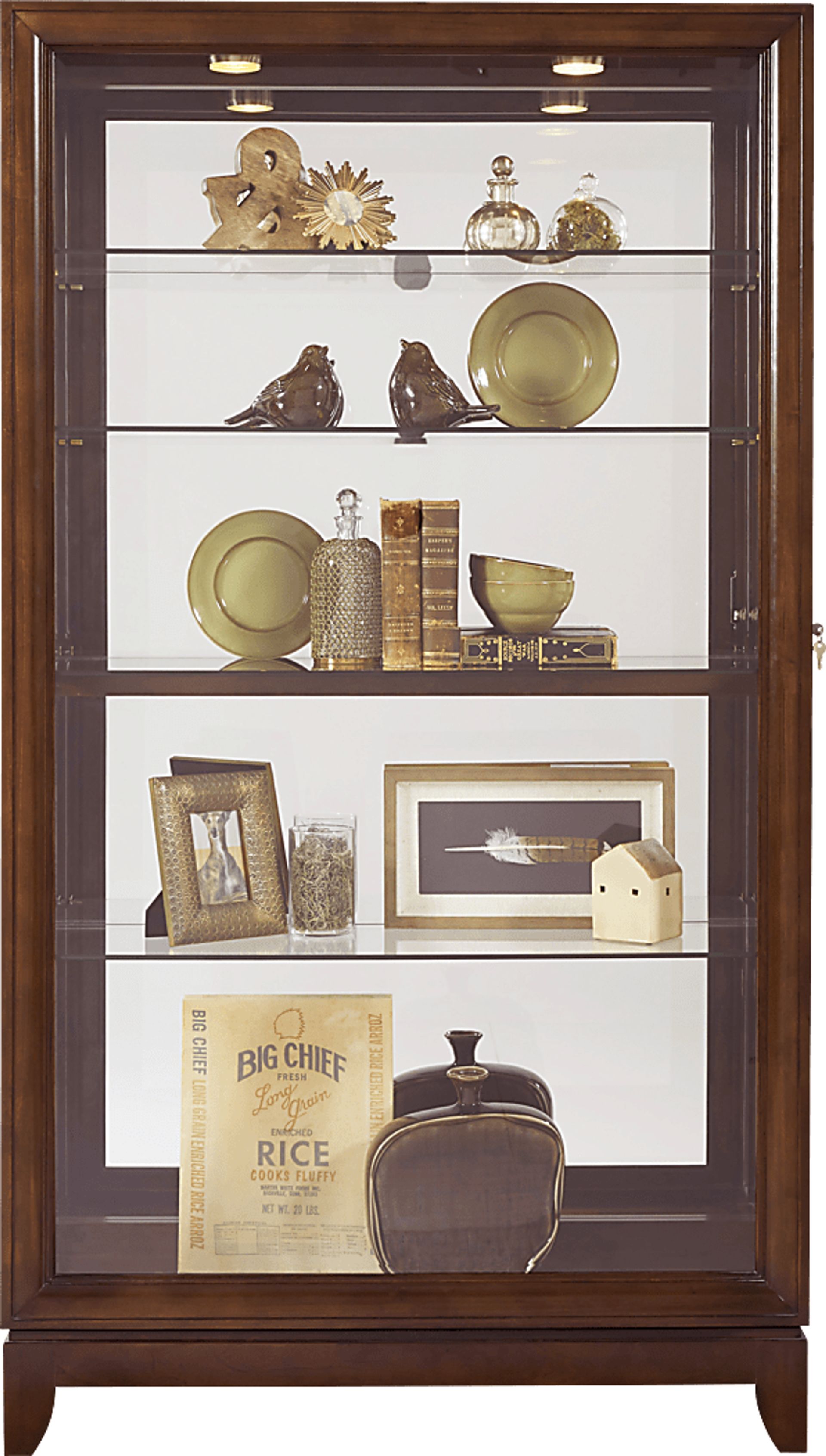 Aurtan Brown Curio Cabinet - Image 1