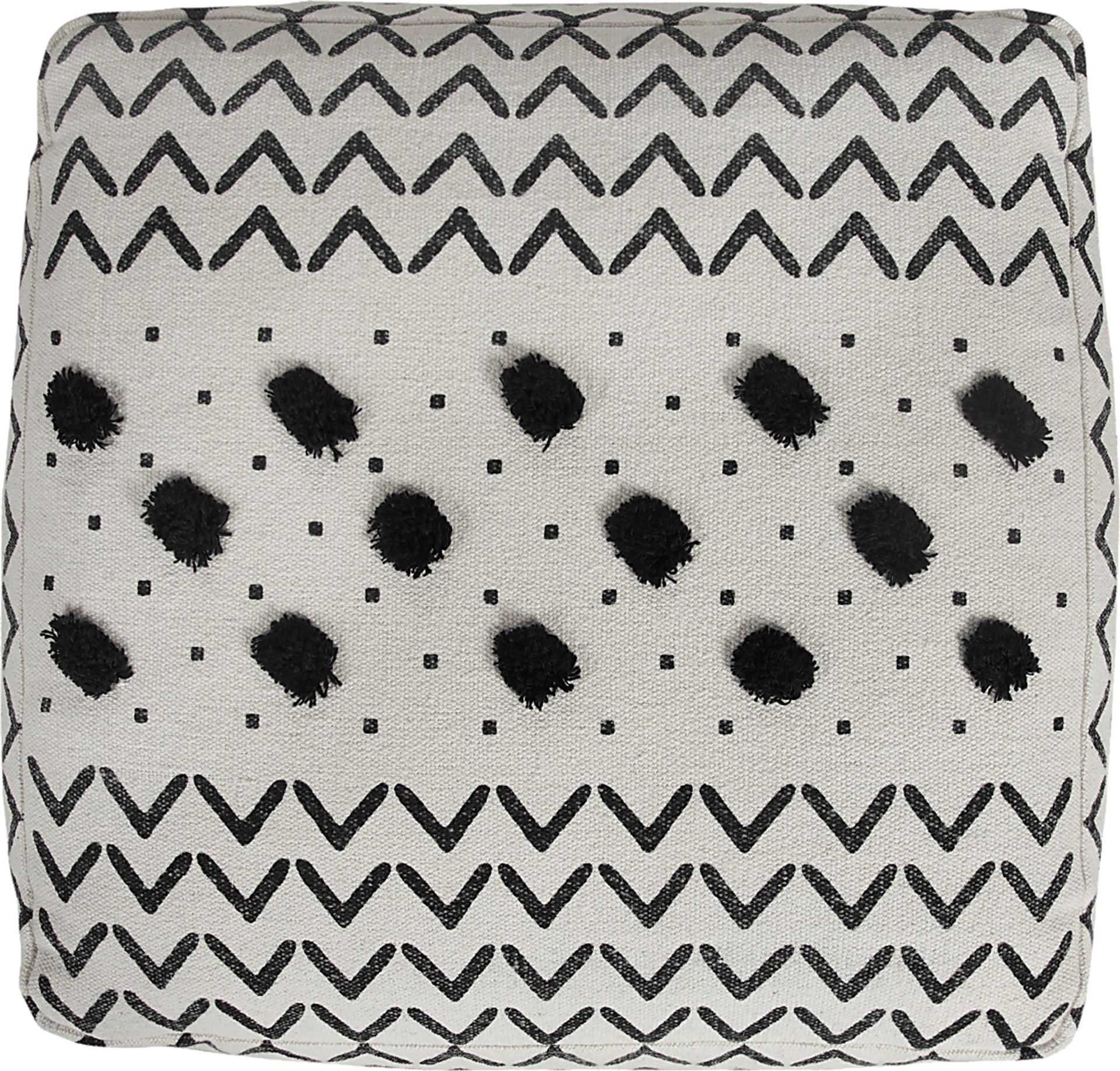Ausian Black/White Pouf - Image 5