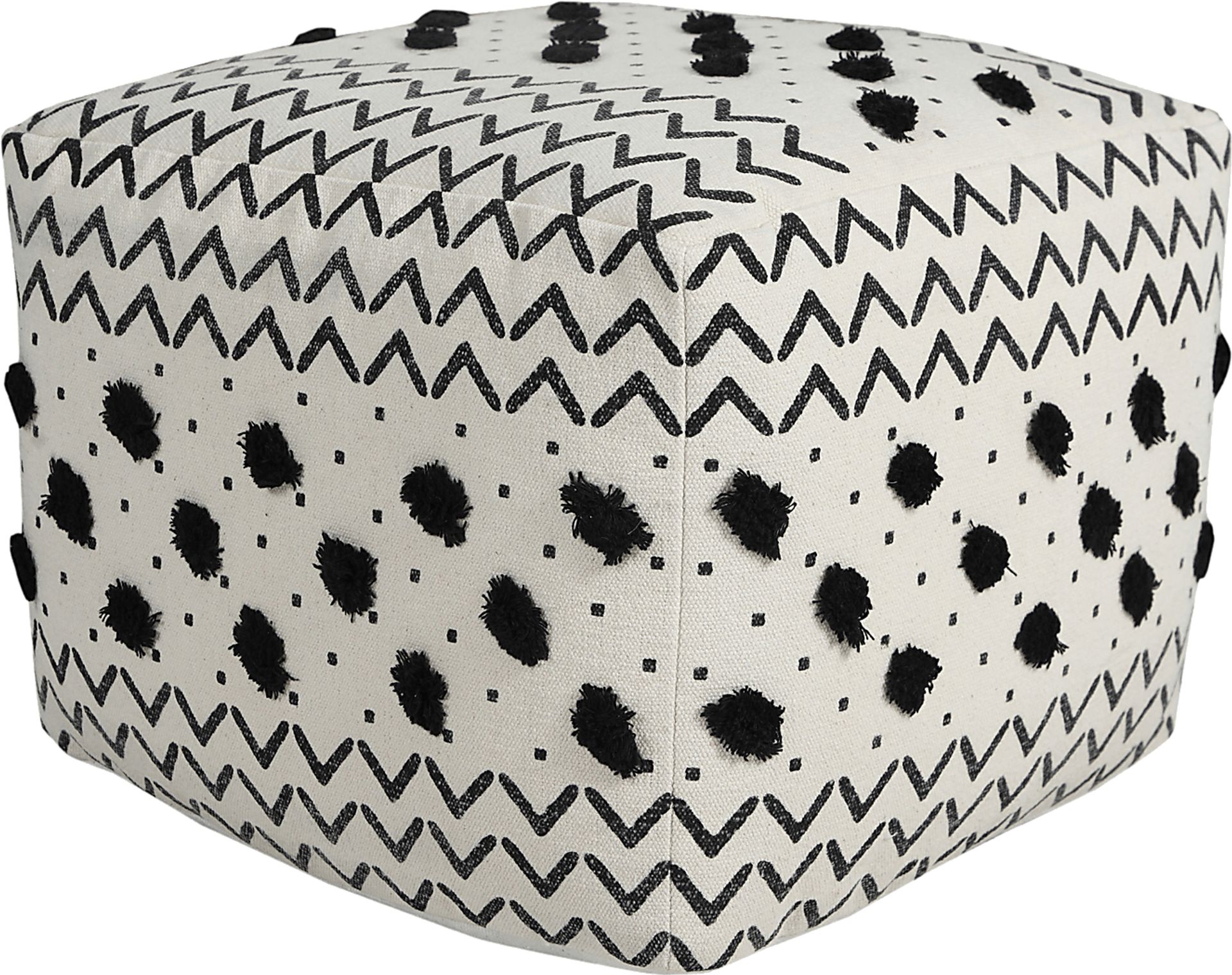 Ausian Black/White Pouf - Image 6
