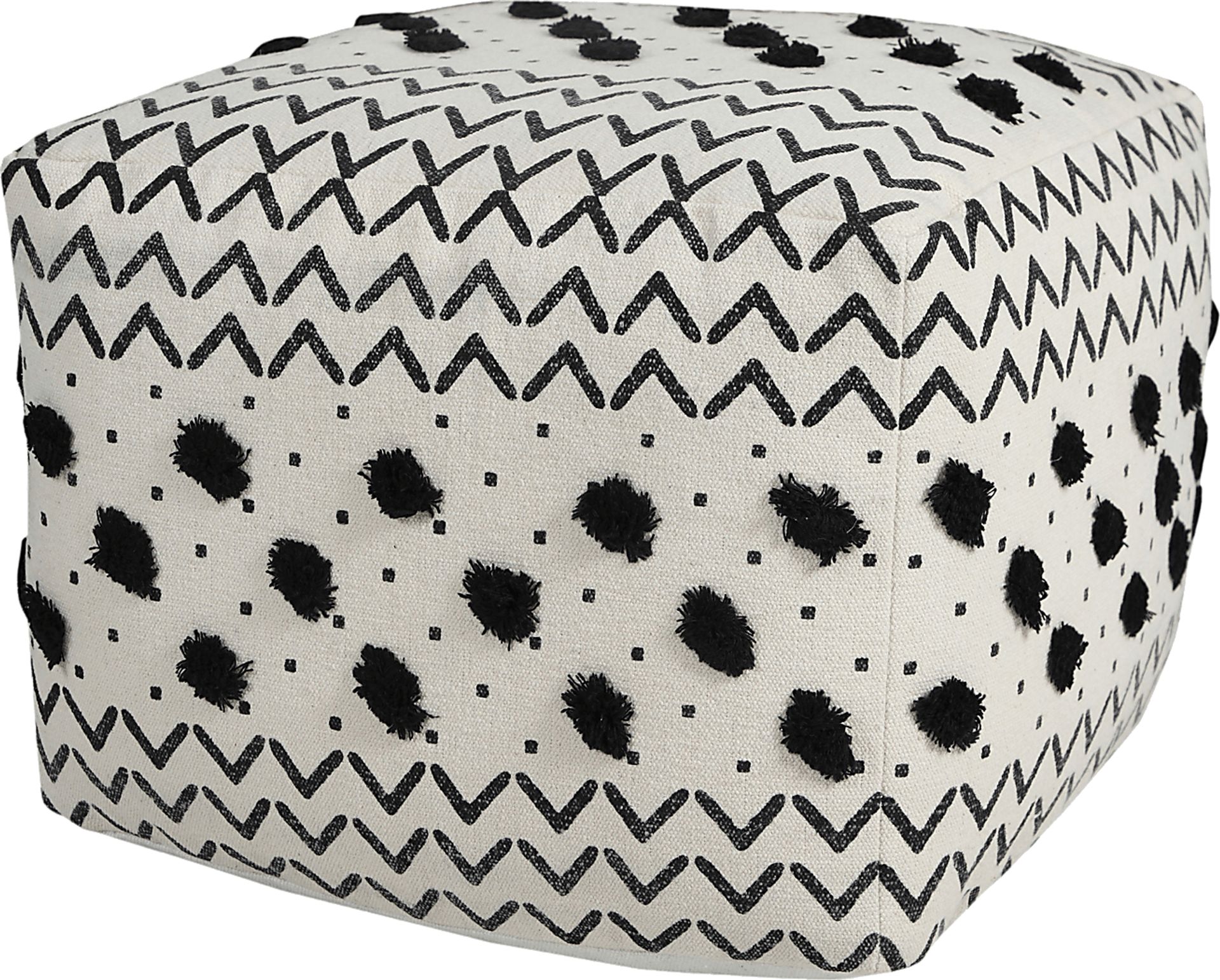 Ausian Black/White Pouf - Image 7