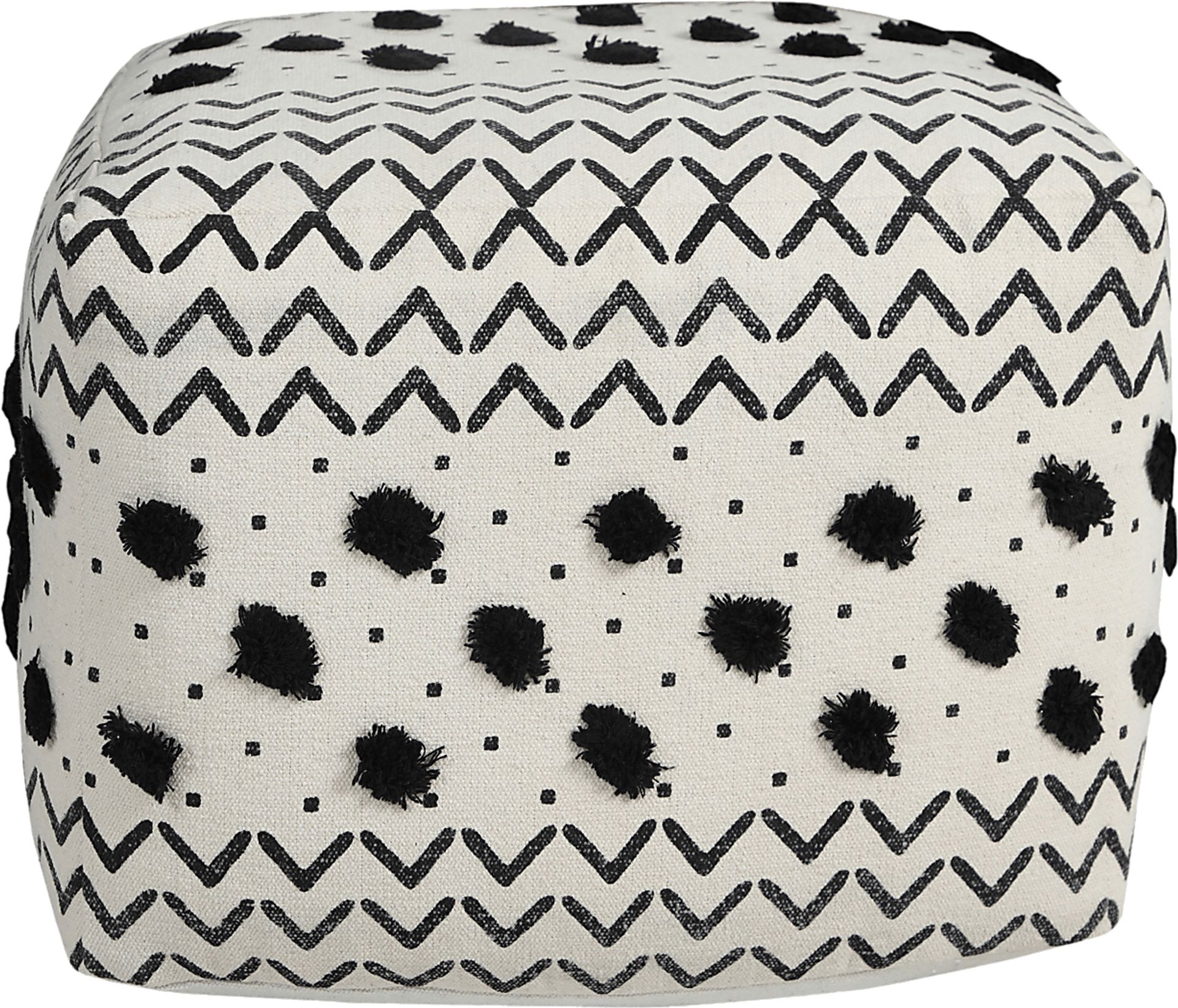 Ausian Black/White Pouf - Image 8