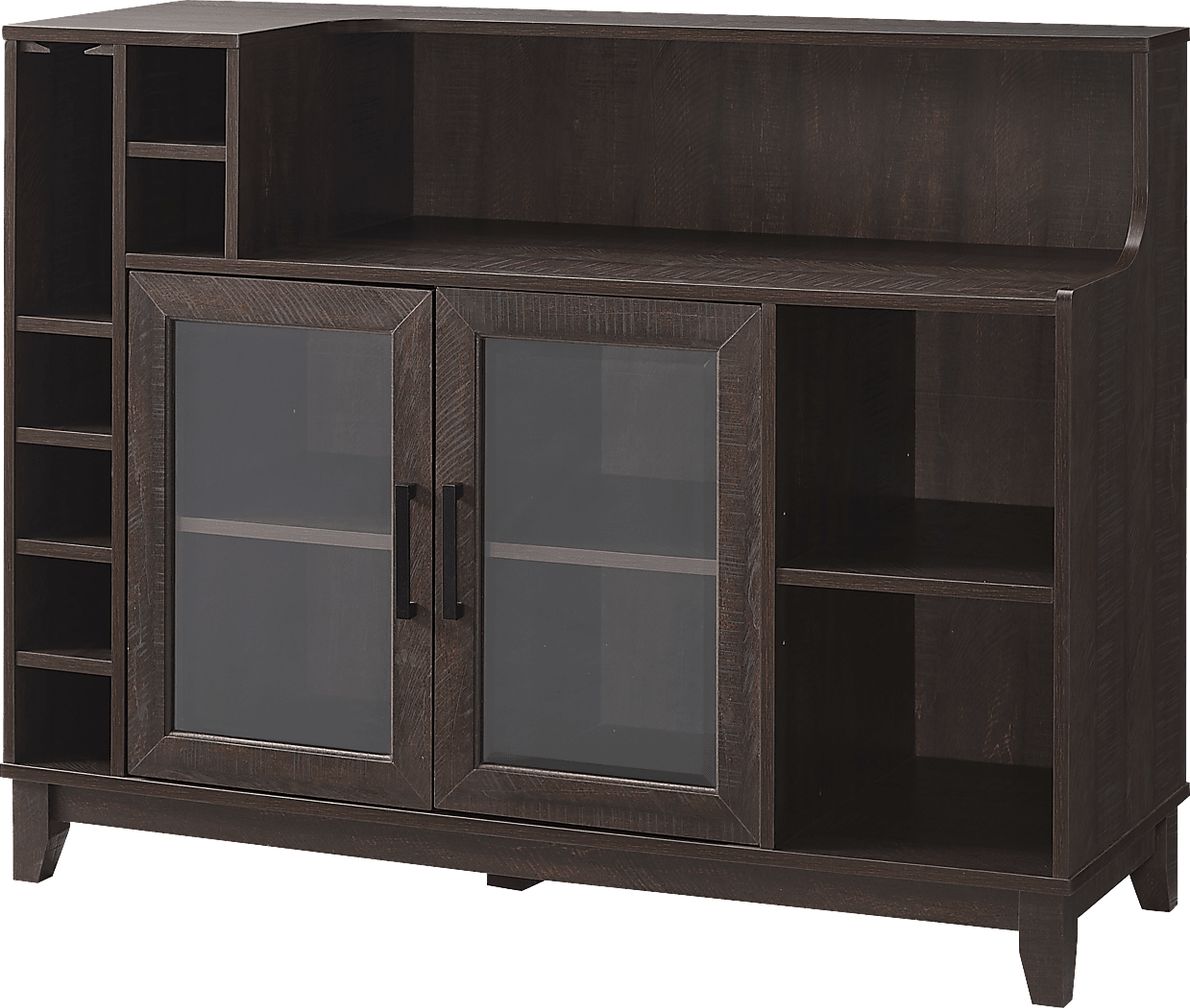 Auxier Brown Dark Wood Server - Rooms To Go