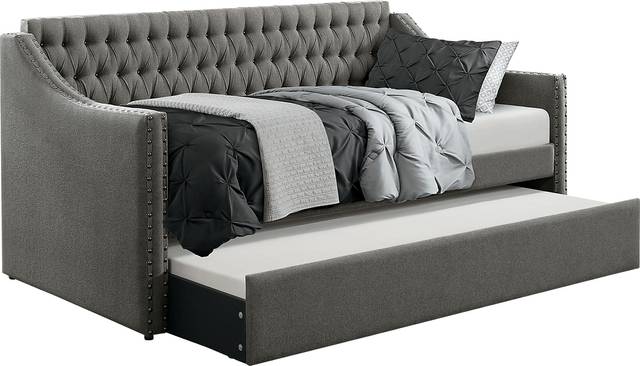 Ava Hill Dark Gray Daybed with Trundle - Thumbnail - Image 1