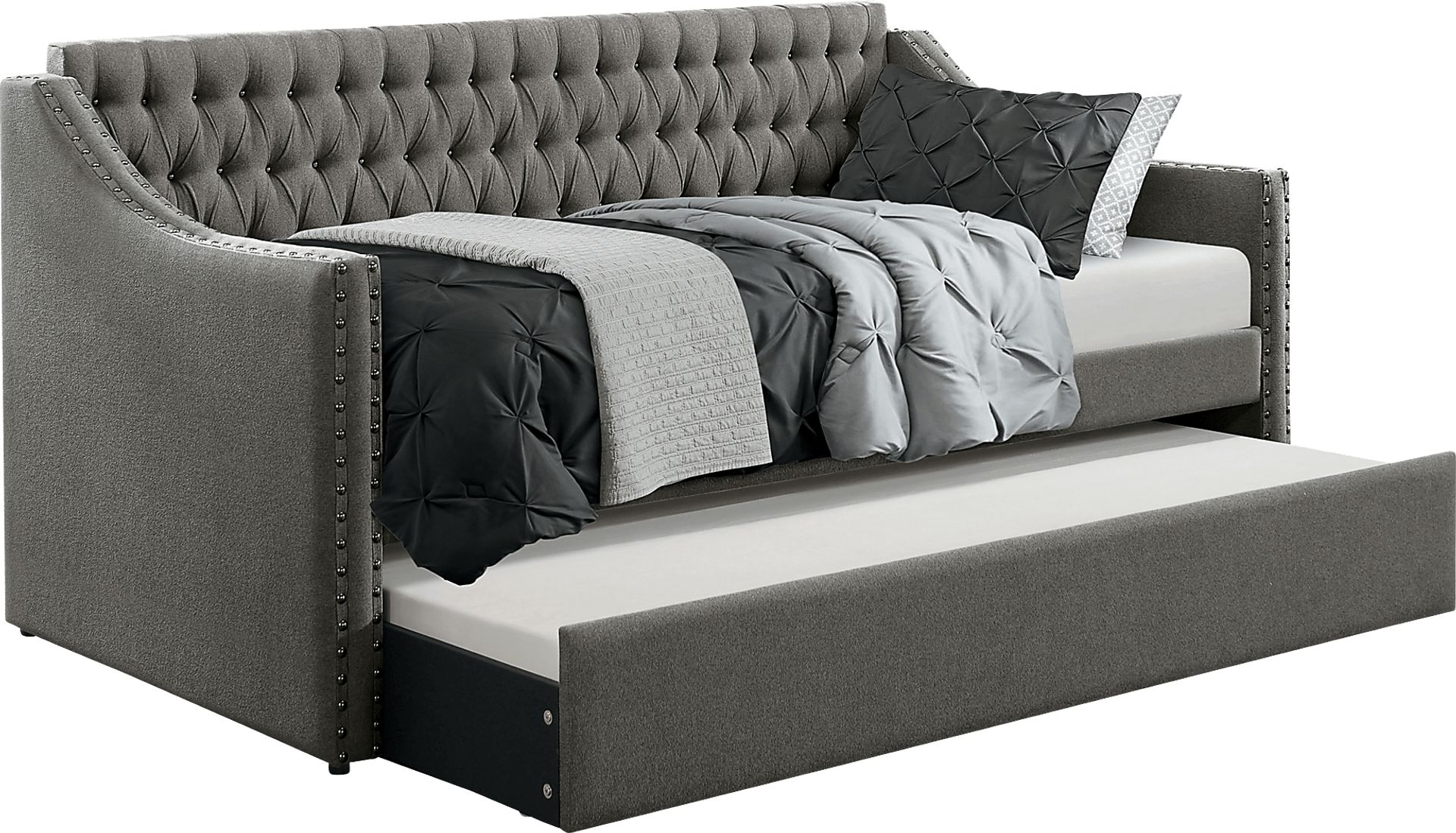 Ava Hill Dark Gray Daybed with Trundle - Image 1