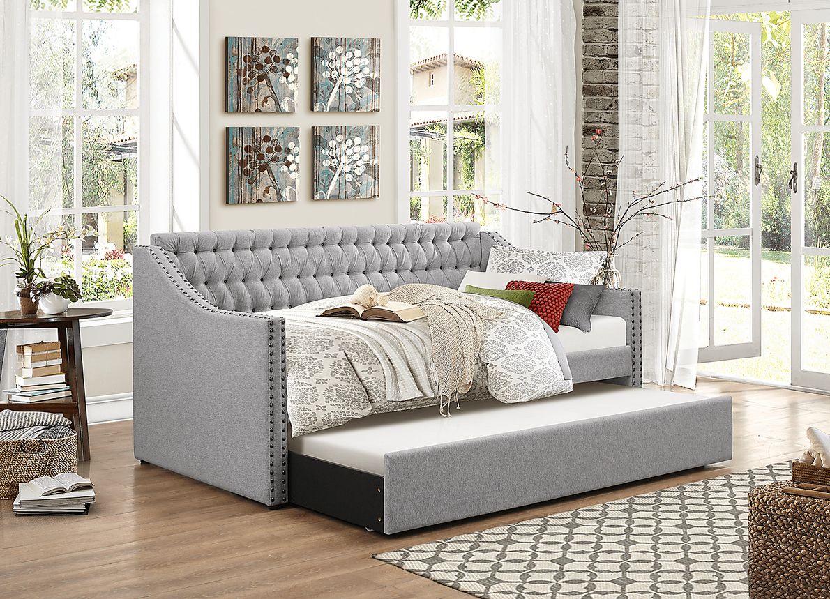 Ava Hill Light Gray Daybed with Trundle Rooms To Go