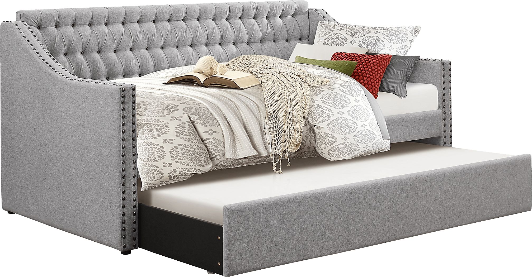 Ava Hill Light Gray Daybed with Trundle