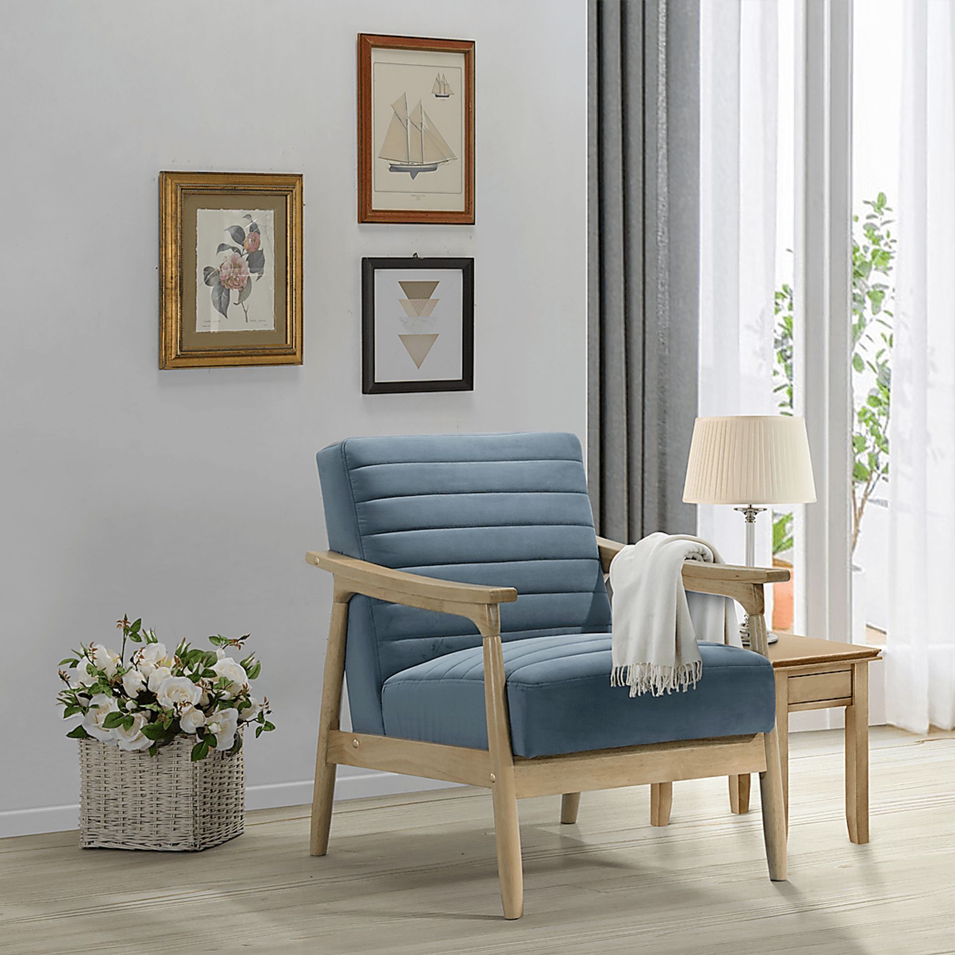 Avajulie Blue Accent Chair - Image 2