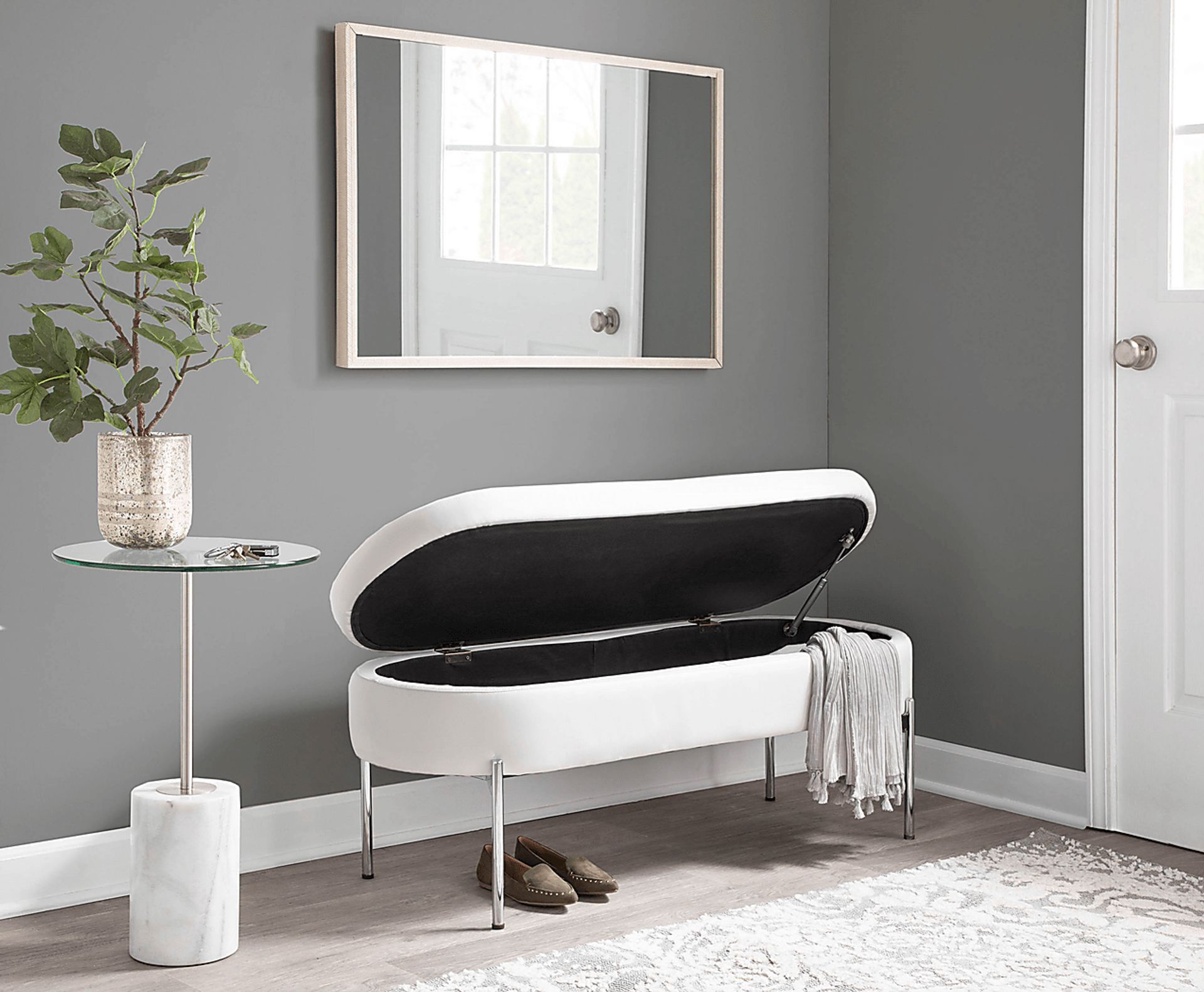Avastele White Accent Bench - Image 4