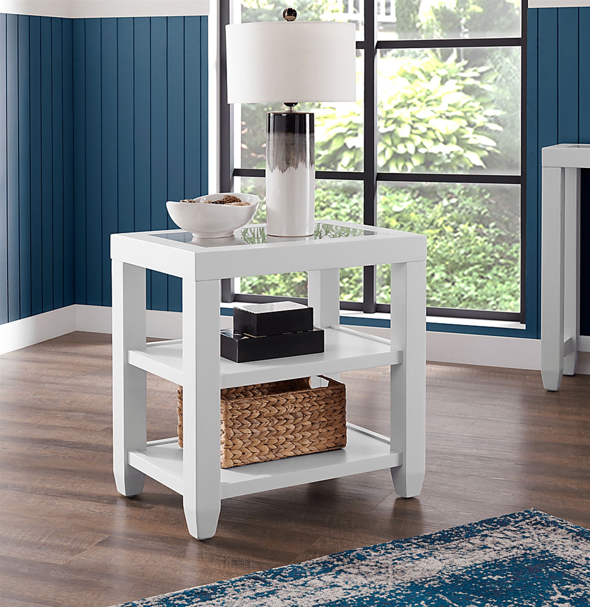 Avati White Chairside Table - Image 2