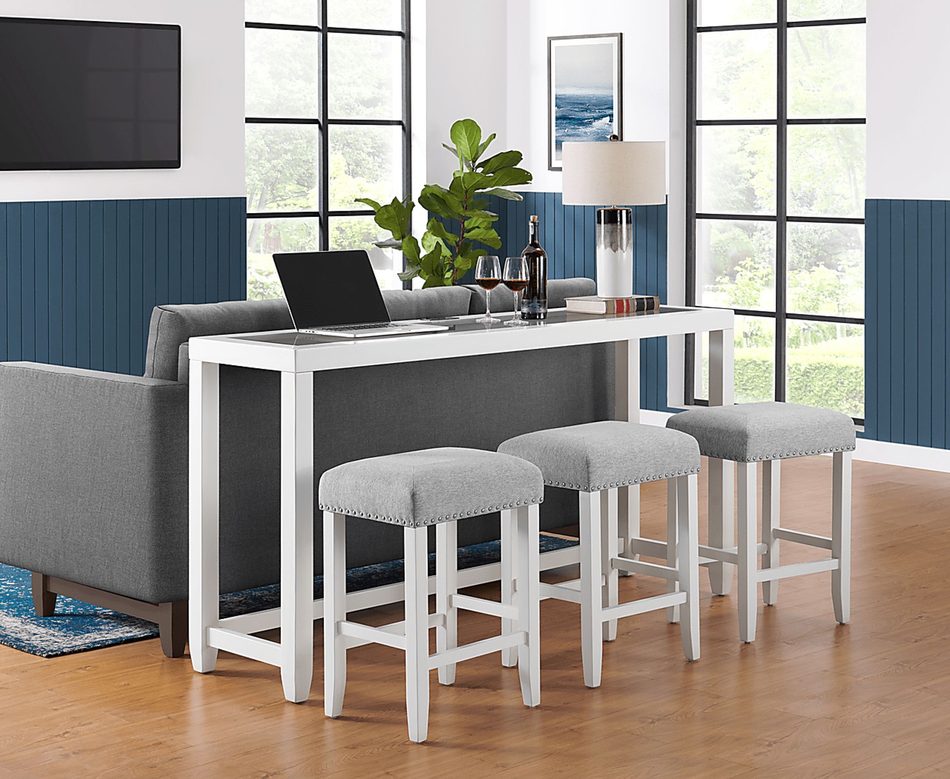 Avati White Counter Height Bar Set - Image 2