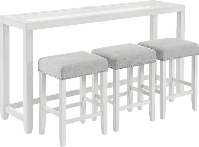 Avati White Counter Height Bar Set - Thumbnail - Image 1