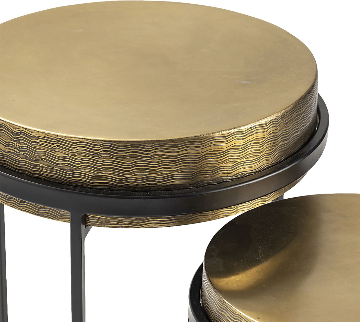 Avaview Gold Colors,Metal Yellow Set Of 2 Nesting Tables | Rooms to Go