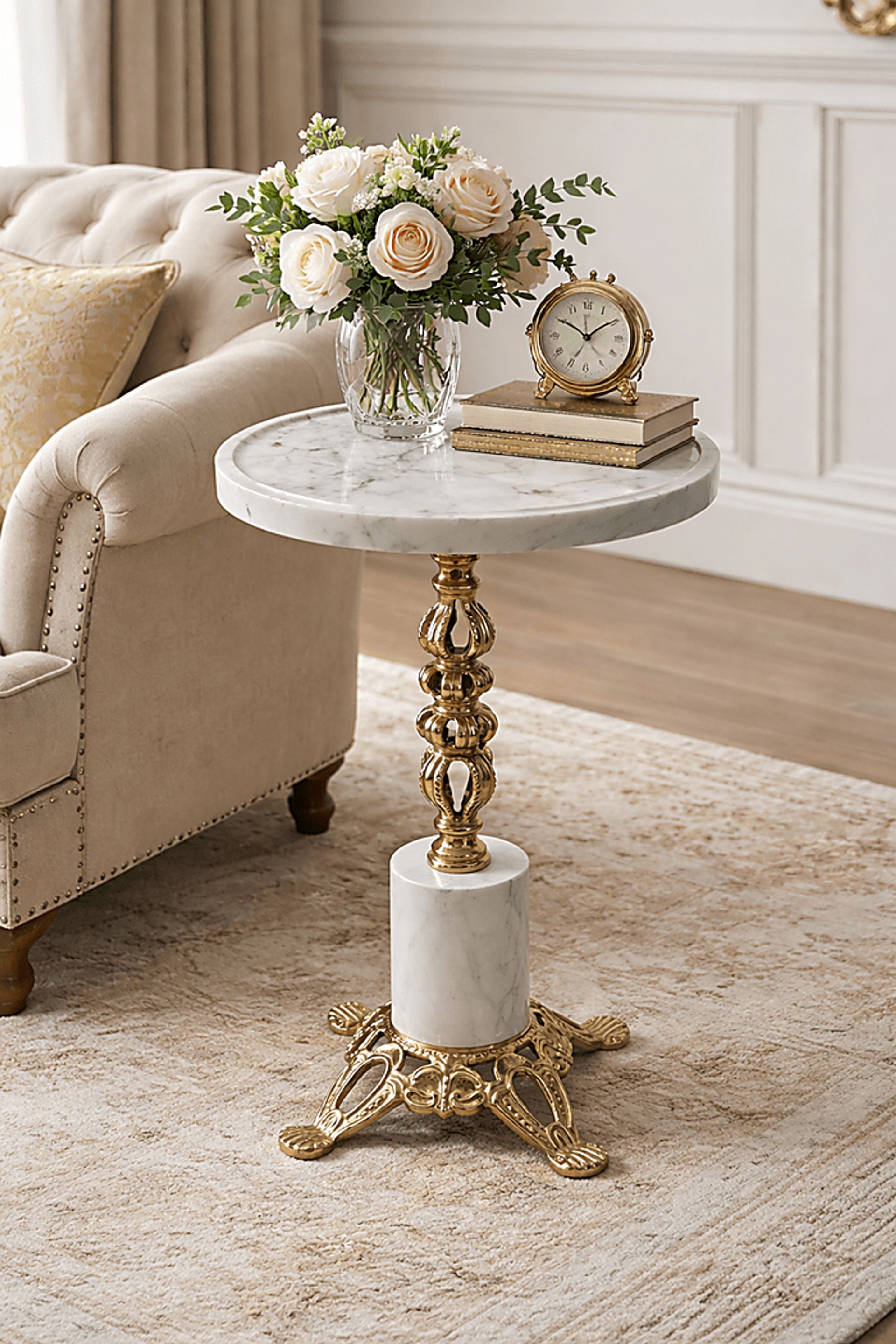 Aveko Gold/White Accent Table - Image 2
