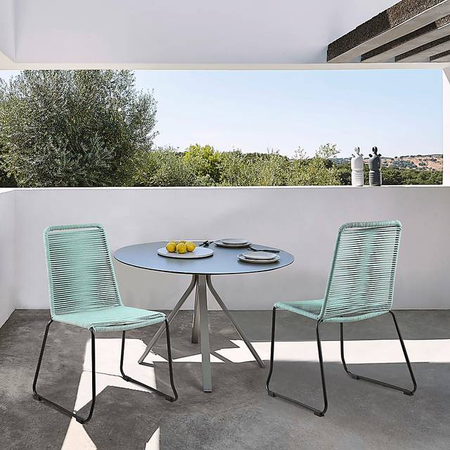 Avele Ann Green Outdoor Side Chair, Set of 2 - Thumbnail - Image 7