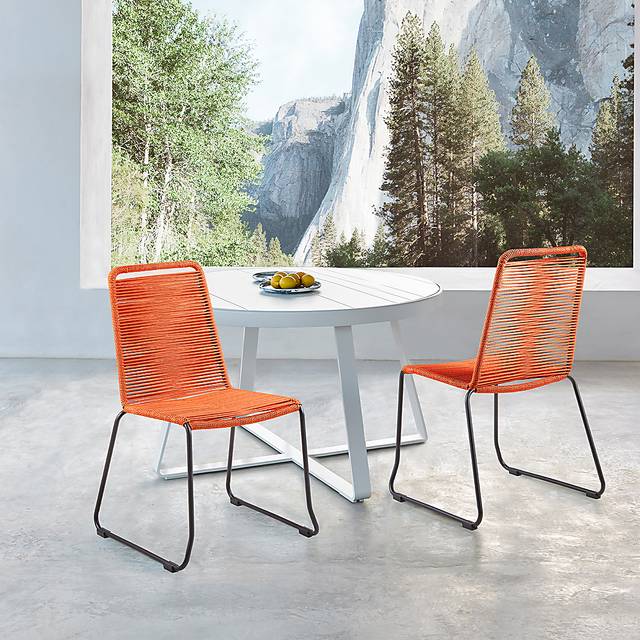 Avele Ann Orange Outdoor Side Chair, Set of 2 - Thumbnail - Image 7