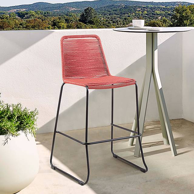 Avele Ann Red Outdoor Barstool - Thumbnail - Image 8