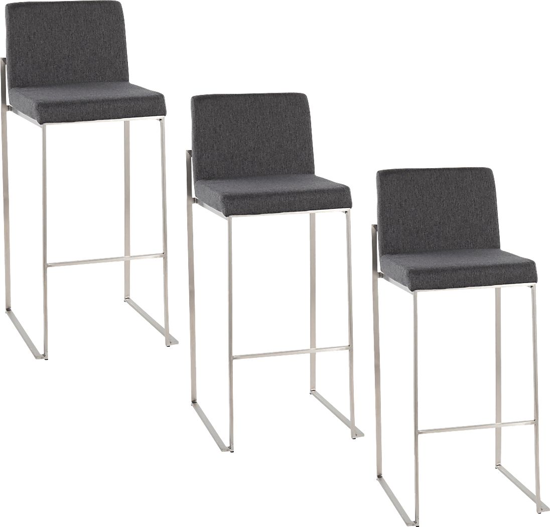 Avella Ann Charcoal Barstool, Set of 3