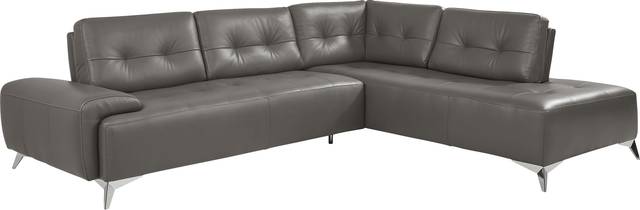 Avellino Gray Leather 5 Pc Sectional Living Room - Thumbnail - Image 3