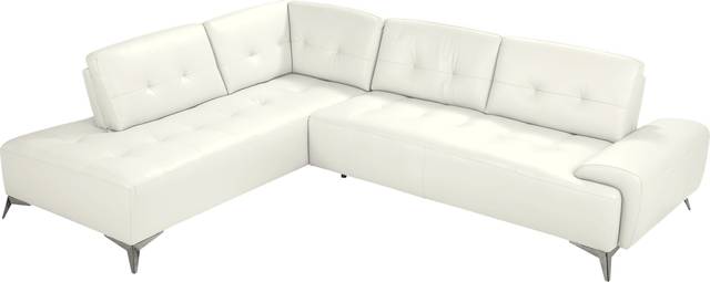 Avellino White Leather 2 Pc Sectional - Thumbnail - Image 3