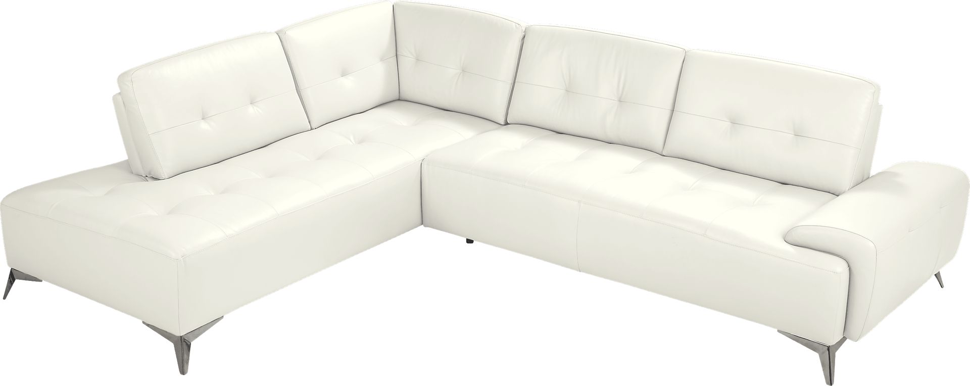 Avellino White Leather 2 Pc Sectional - Image 3