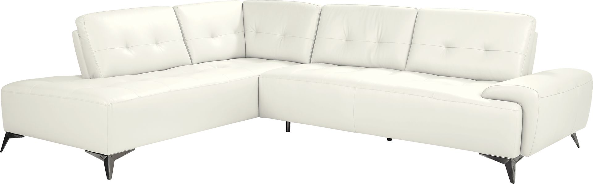 Avellino White Leather 2 Pc Sectional - Image 1
