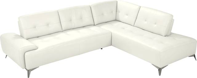 Avellino White Leather 2 Pc Sectional - Thumbnail - Image 3