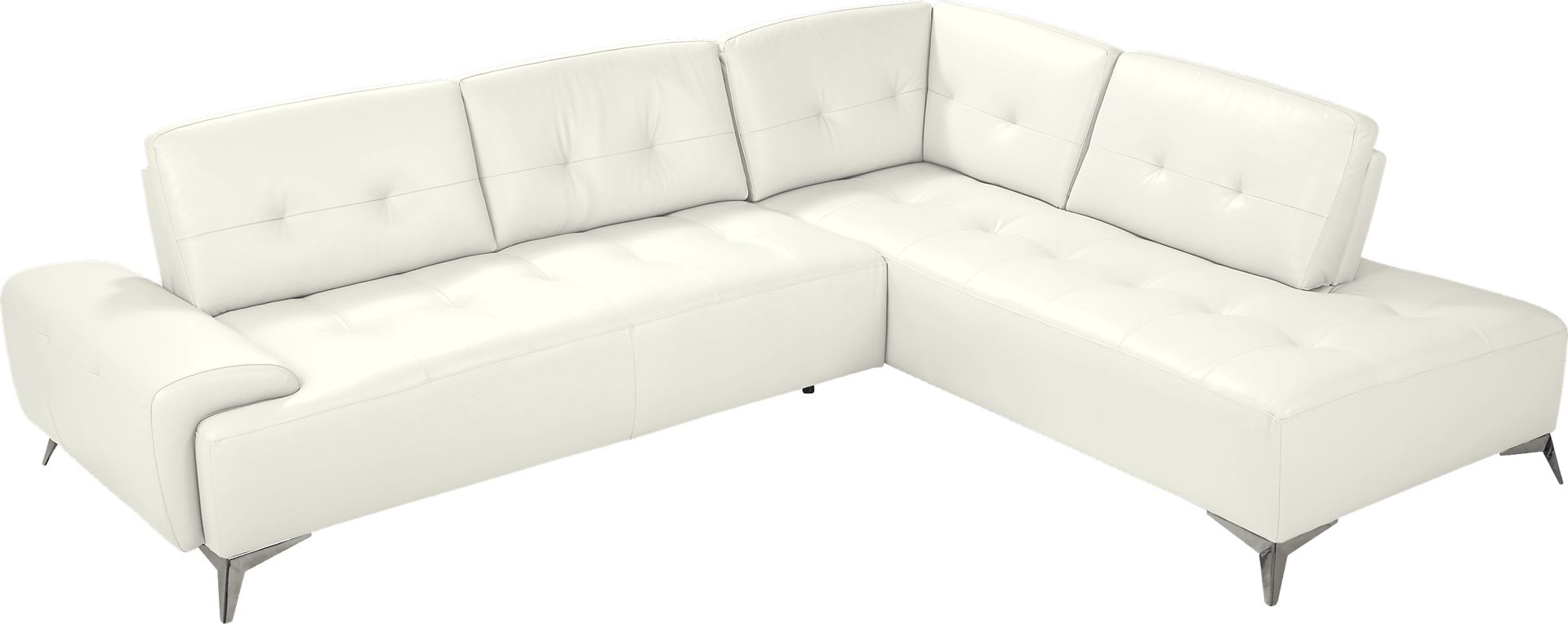 Avellino White Leather 2 Pc Sectional - Image 3