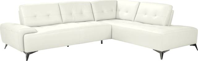 Avellino White Leather 2 Pc Sectional - Thumbnail - Image 1