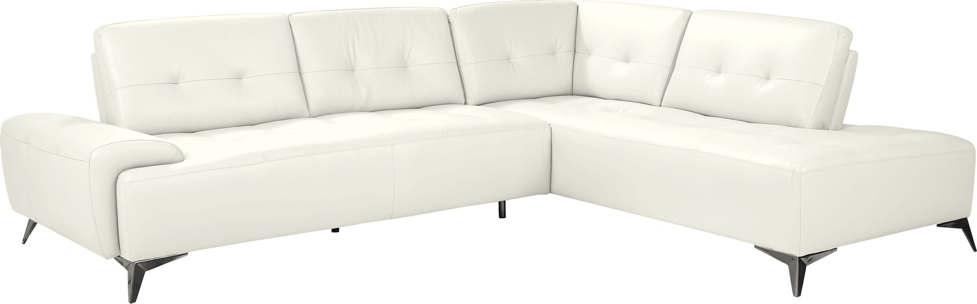 Avellino White Leather 2 Pc Sectional - Image 1