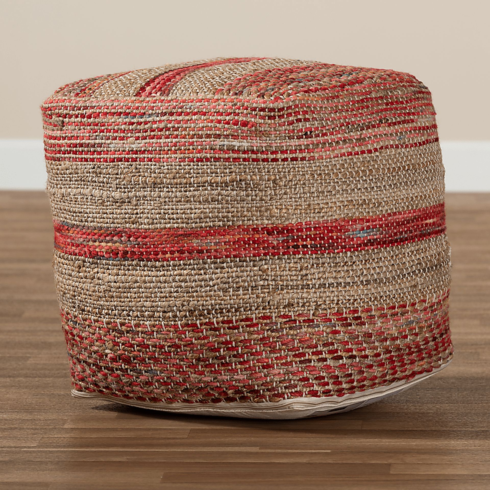 Avenel Court Natural Pouf - Image 5