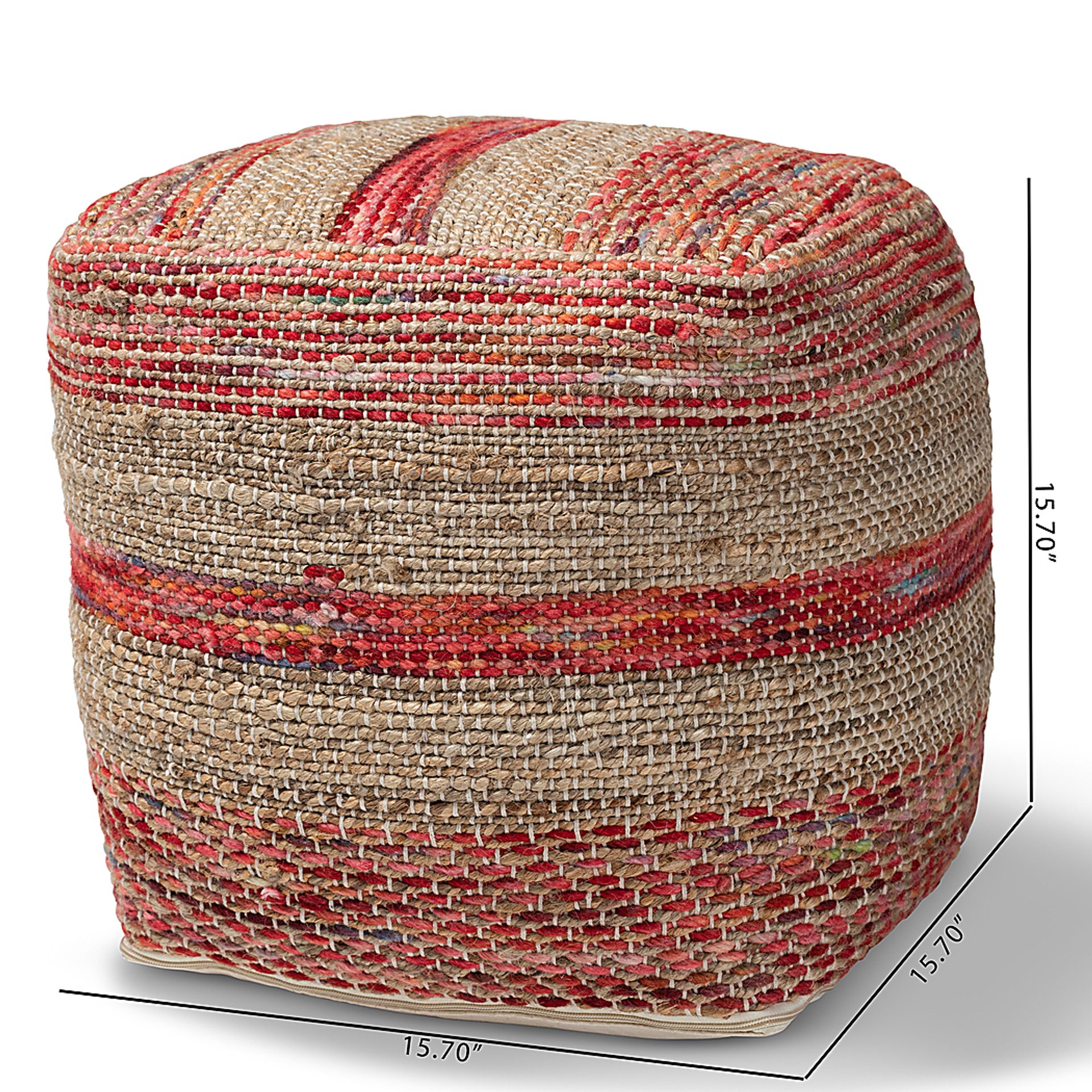 Avenel Court Natural Pouf - Image 6