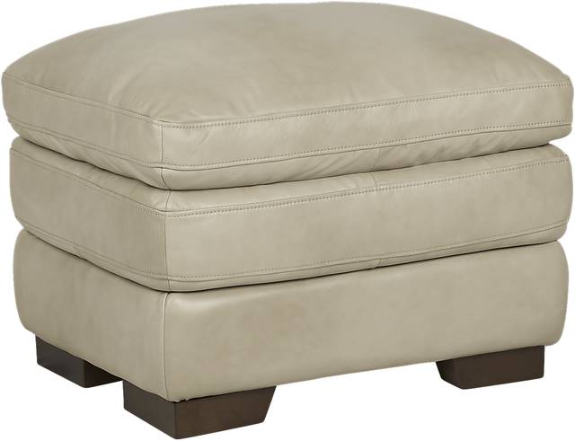 Aventino Tan Leather Ottoman - Thumbnail - Image 1