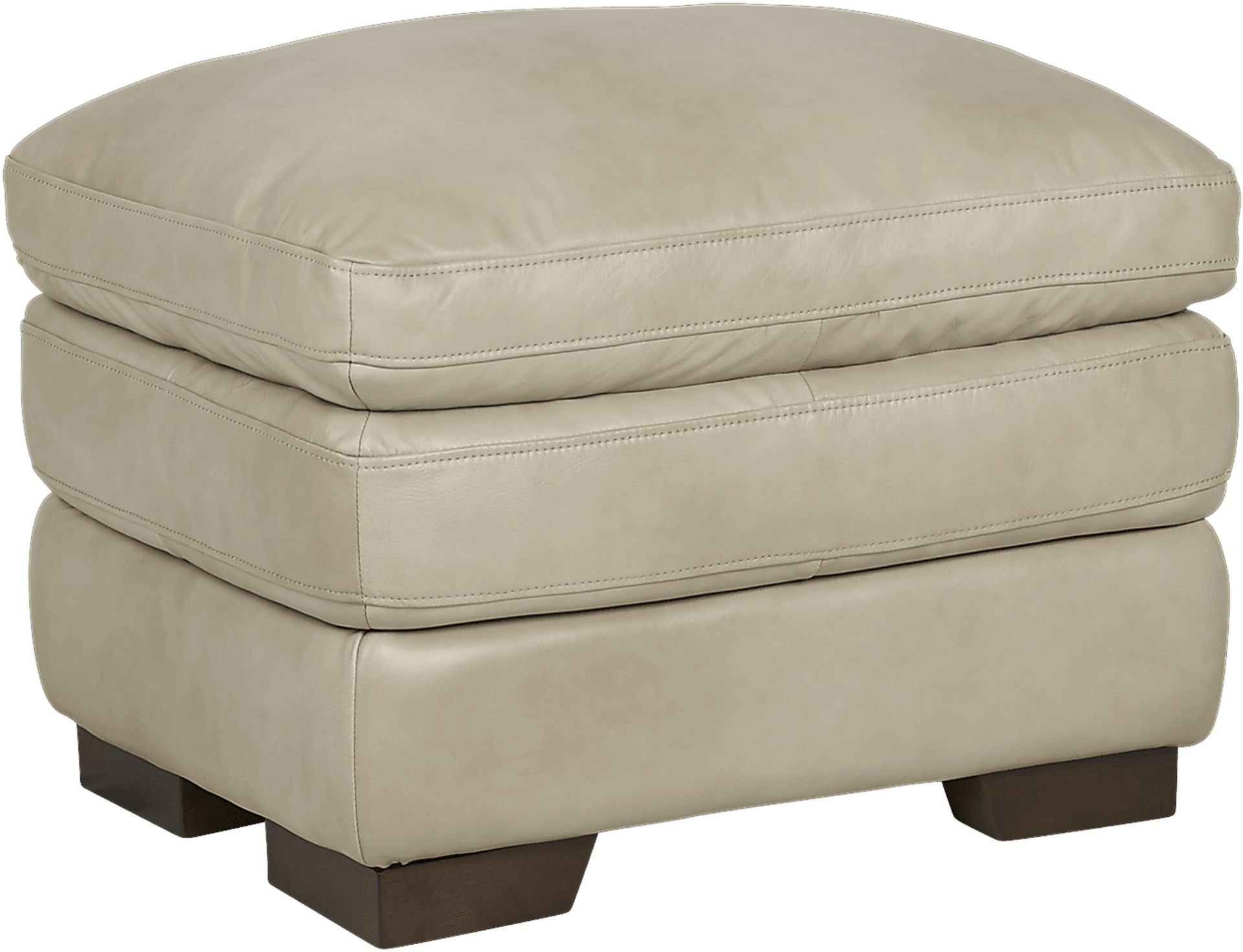 Aventino Tan Leather Ottoman - Image 1