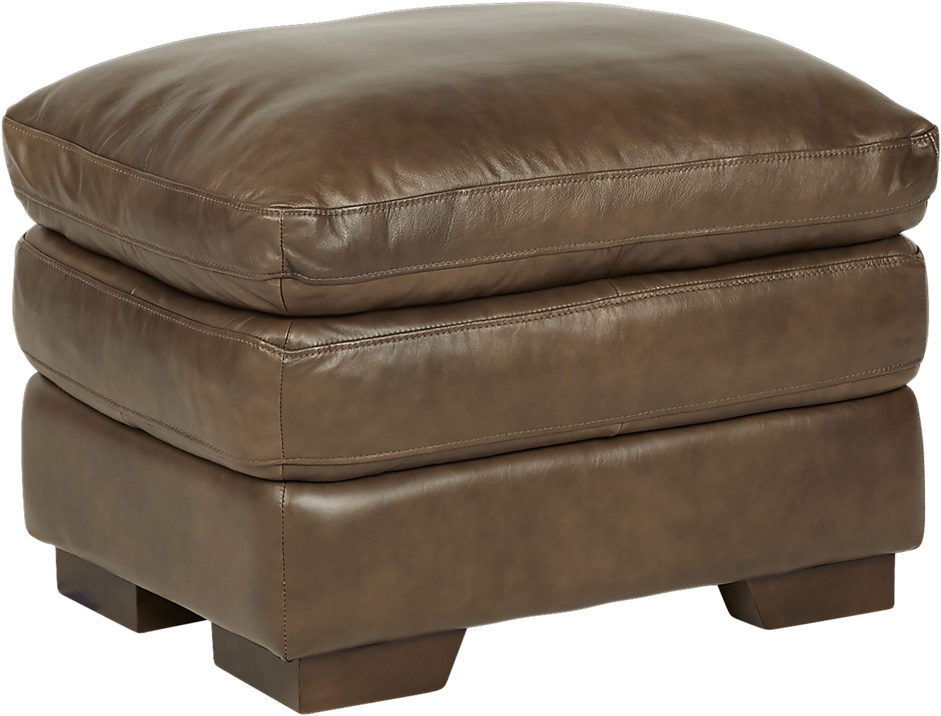Aventino Tobacco Leather Ottoman - Image 1