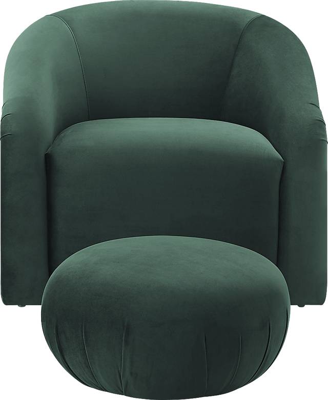 Avera Elle Green Accent Chair and Ottoman Set - Thumbnail - Image 2